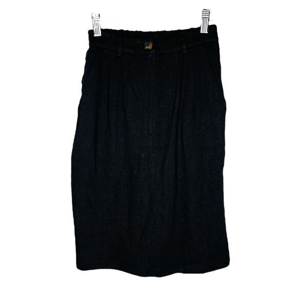 Callahan Knitwear Womens Straight Skirt Size XS Black Pleated Front Elastic NWT - Picture 2 of 6